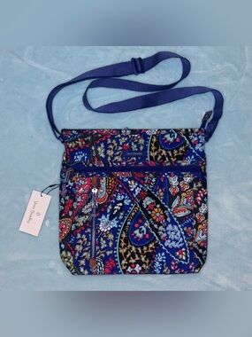 Vera Bradley Navy Paisley Crossbody Bag with Multicolor Accents
